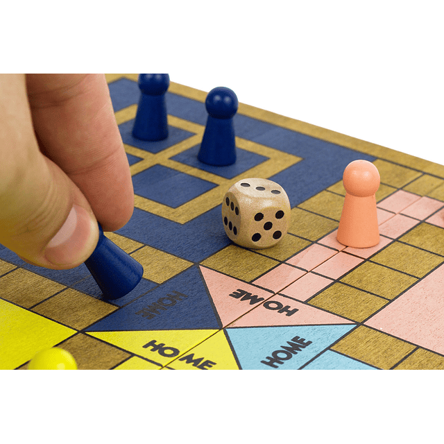 Pachisi - Juego de mesa familiar de madera tradicional/clási