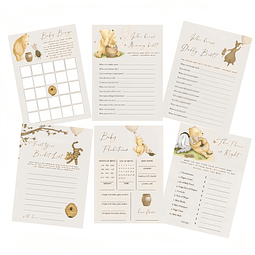 Juego vintage de Pooh Baby Shower para 20 invitados, juegos