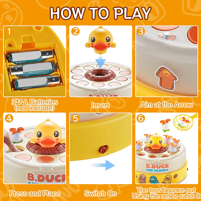 B.Duck Juegos para niños de 4 a 6 años, juegos de mesa de re