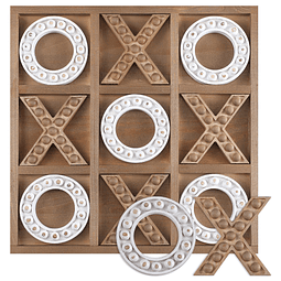 Rotarypals Tic Tac Toe Game Juego de mesa de madera rústica