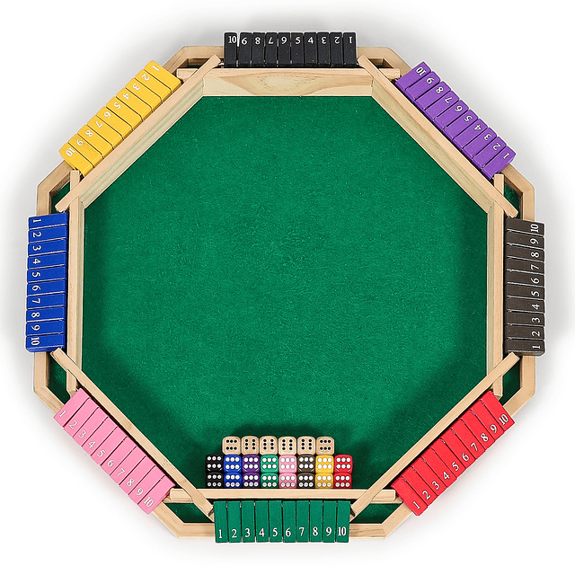 Juego de dados Shut The Box mejorado para 2-8 jugadores, col