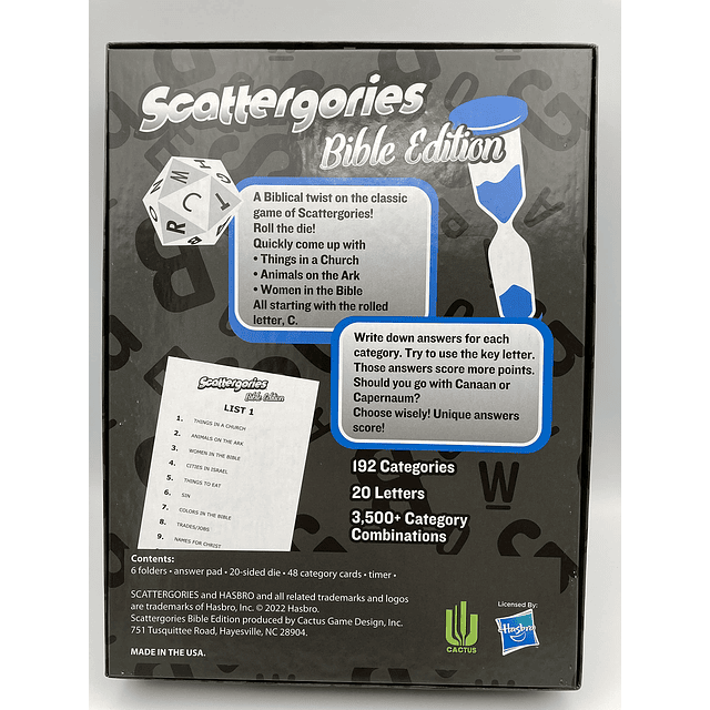 Edición de juegos bíblicos Scattergories