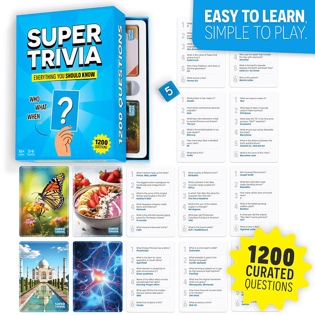 Súper juegos de trivia para adultos con 1200 preguntas - Div