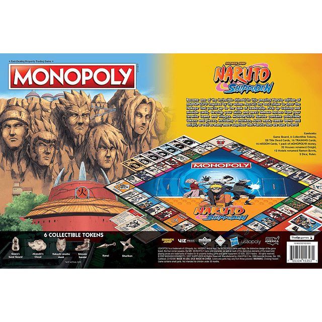 Monopolio Naruto | Juego de Monopoly coleccionable con serie