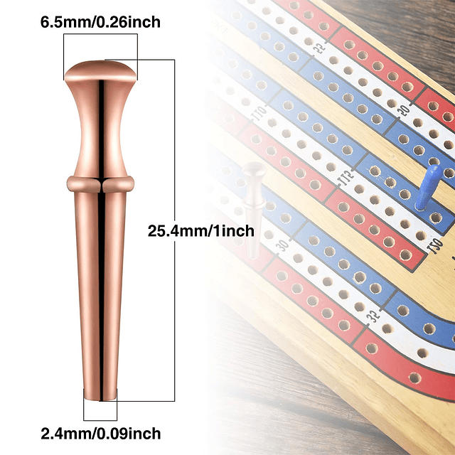 200 clavijas de metal para tablero de cribbage, 4 colores, c