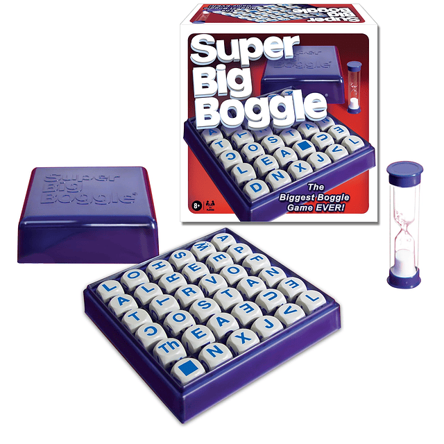 Super Big Boggle con cuadrícula de 6x6 y 36 cubos de letras