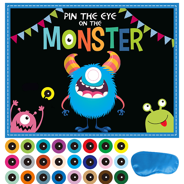 Juegos de Halloween Fiesta infantil, Pin The Eye on The Mons