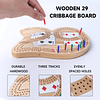 Juego de mesa de madera de 3 pistas 29 Cribbage con clavijas