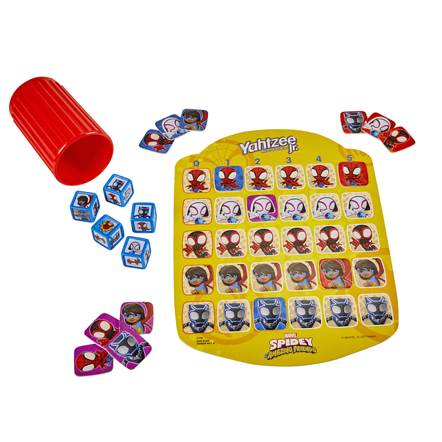 Spidey and His Amazing Friends Yahtzee Jr.Juego de mesa Marv