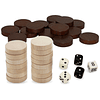 Piezas de Backgammon de Madera, Juego de Piezas de Damas de