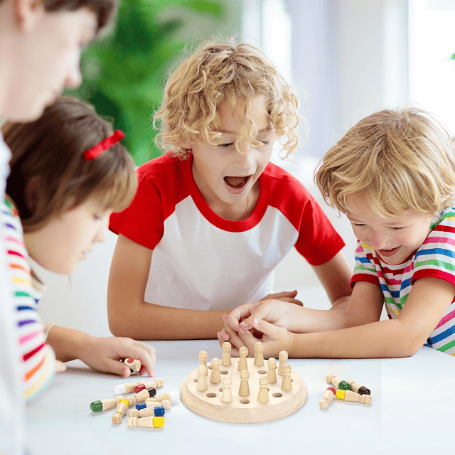 Juego de ajedrez con memoria de madera juegos de mesa famili