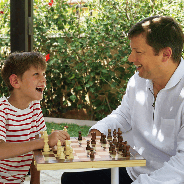 Juego de ajedrez magnético de madera para niños y adultos –