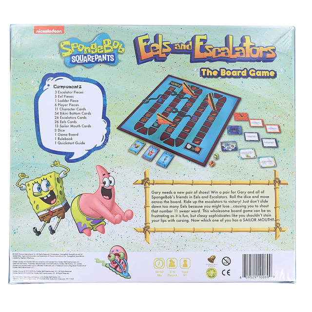 Juego de mesa Bob Esponja, anguilas y escaleras mecánicas