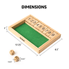 Tablero de juego de dados de madera con 9 números y 2 dados