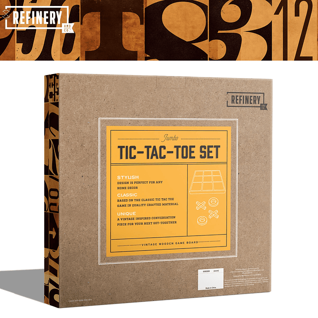 Premium Juego de mesa de madera maciza Tic-Tac-Toe, mesa de