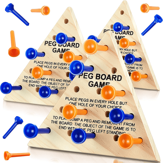 6 Paquetes de Juegos de Clavijas Triangulares de Madera Jueg