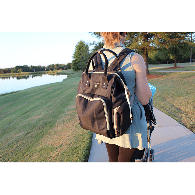 Mochila grande para cambiar pañales para bebé (azul)