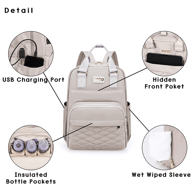 Mochila para pañales - Mochila de viaje multifunción con cam