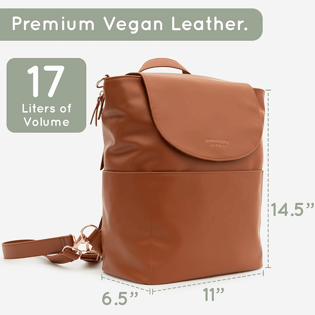 Seaside Mochila para pañales – Elegante cuero vegano, bolsa