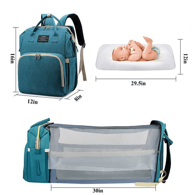 Mochila para pañales para bebés, bolsa para pañales con camb