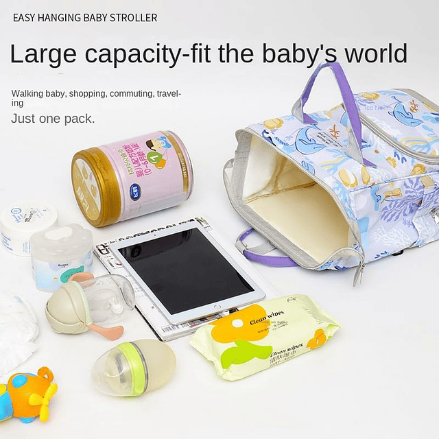 Mochila para pañales linda de 24 litros, bolsa para mamá, mo