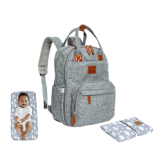 Mochila de pañales para niños pequeños con cambiador portáti