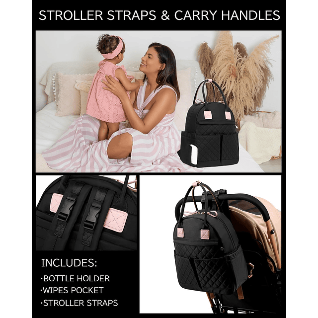 Mochila mediana para pañales con clips Storller, bonita bols