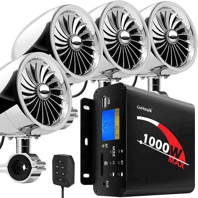 TJ4-Q 1000W Amplificador de 4 canales 4" Rango completo Impe