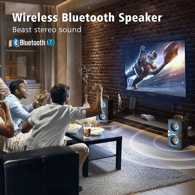 Altavoces Bluetooth, altavoz portátil inalámbrico TWS con lu