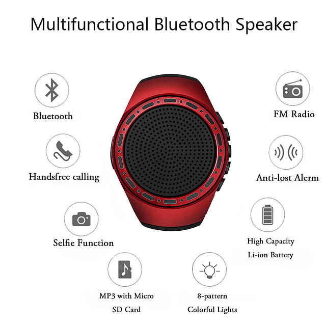 Reloj inalámbrico portátil impermeable con altavoz Bluetooth