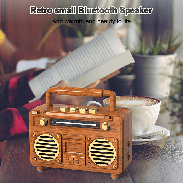 Mini Altavoz Bluetooth Retro, Decoración de Habitación Vinta