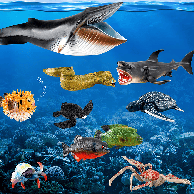 Sea Marine Animal Modelo Sealife Toys Modelo Playsets 18 PCS