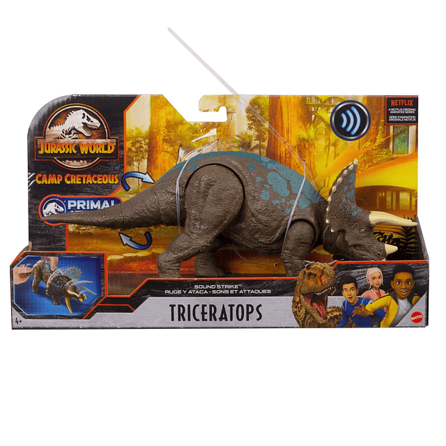 Triceratops Sound Strike Figura de acción de dinosaurio de t