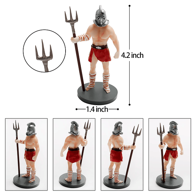 5 piezas mini figuras de gladiador romano ejército hombres s