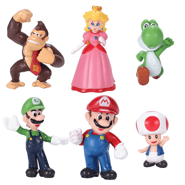 6 unids/set 2 "Mario Toys Figuras de acción Bros Princess, p