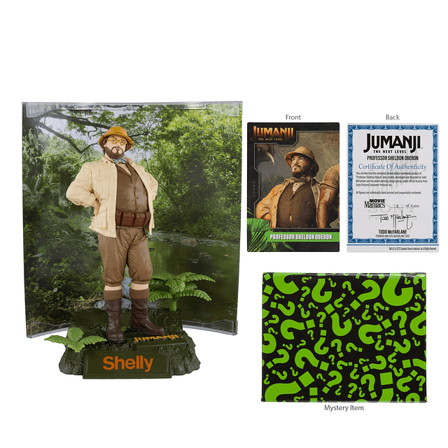 Figura posada del profesor Sheldon Oberon Jumanji de Movie M