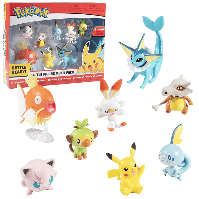 ¡Listo para la batalla de Pokémon! Juego de figuras, 8 pieza