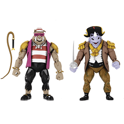 TMNT Tortugas en el tiempo Pirata Bebop y Rocksteady 7 Figur