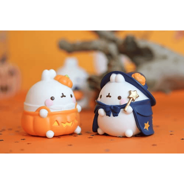 Halloween Molang figuras de acción 6 juego de muñecas en min