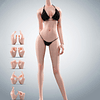 Cuerpo femenino a escala 1/6, figura femenina súper flexible