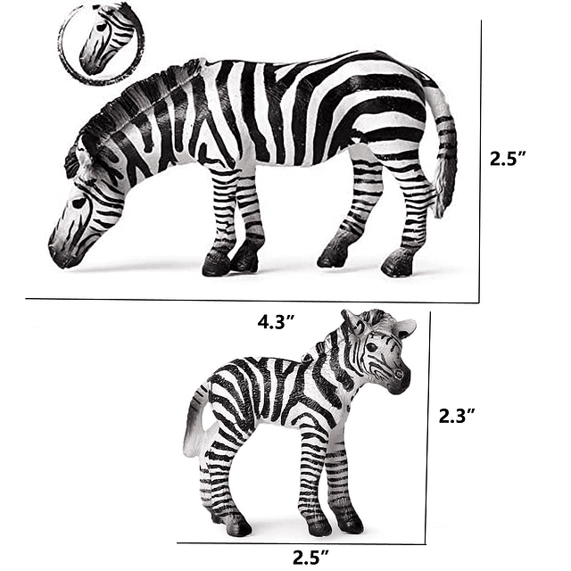 Zebras Toys, figuras de animales del zoológico de vida salva