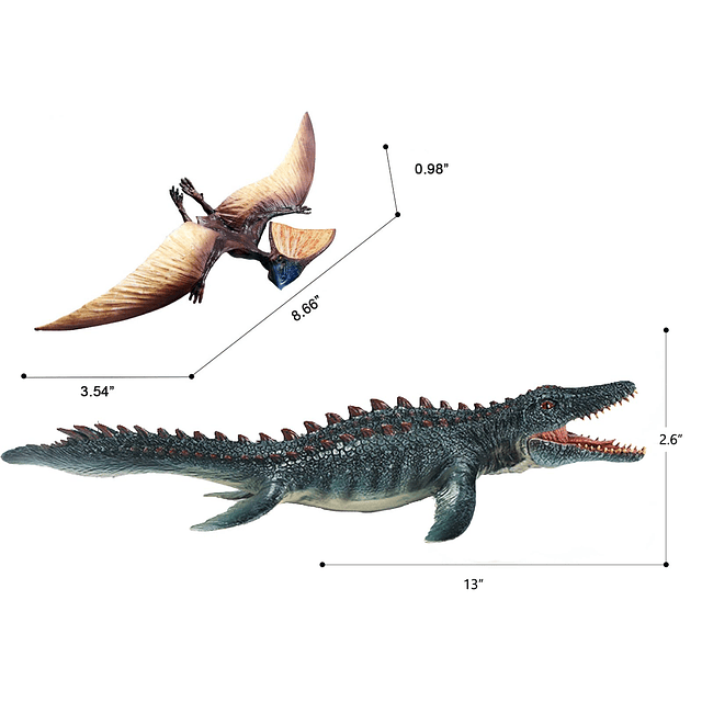 Juego de juguetes de dinosaurio Mosasaurus para niños. Figur