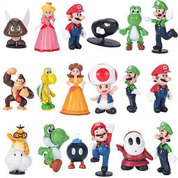 18 piezas/juego de juguetes Mario de 2 pulgadas – Figuras de