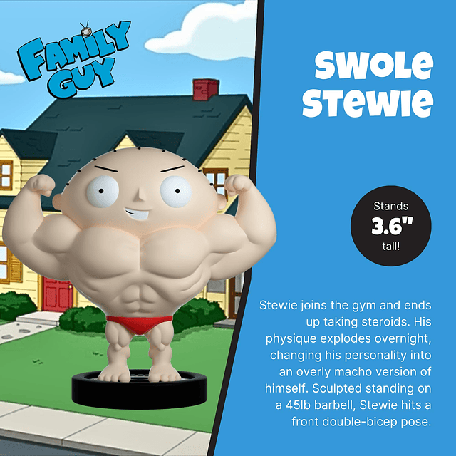 Swole Stewie, Figura de vinilo de 3,6", Stewie Griffin de Pa