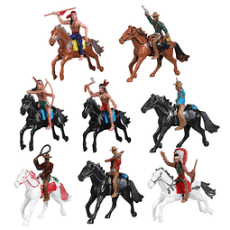 8 piezas de figuras de vaquero de caballo, figuras de vaquer