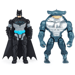 Batman Figuras de acción BatTech Batman y King Shark de 4 pu