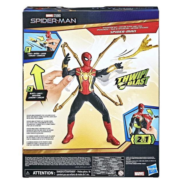 Figura de acción de traje integrado Thwip Blast de SpiderMan