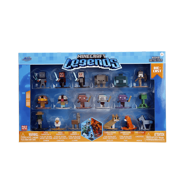 Minecraft Legends 1.65" Paquete de 18 figuras fundidas a pre