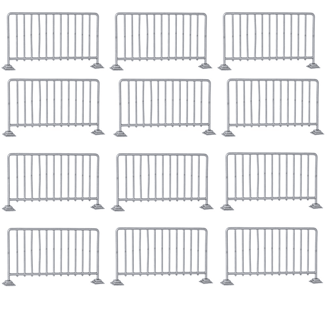 Juego de 12 barandillas plateadas para figuras de acción de