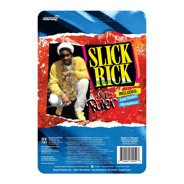 Slick Rick The Ruler Figura de acción de Slick Rick de 3,75